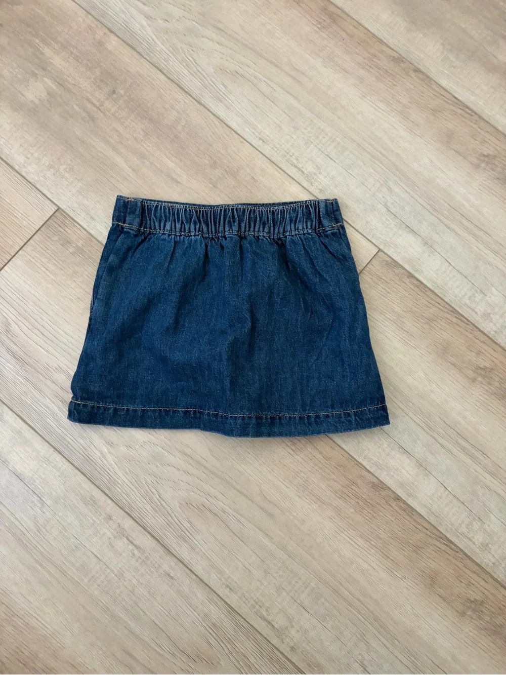 Old Navy Dark Blue Denim Skort with Gold Heart Buttons